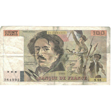 Frankrijk, 100 Francs, Delacroix, 1984, 284992 S.89, TB+, Fayette:69.09, KM:154b
