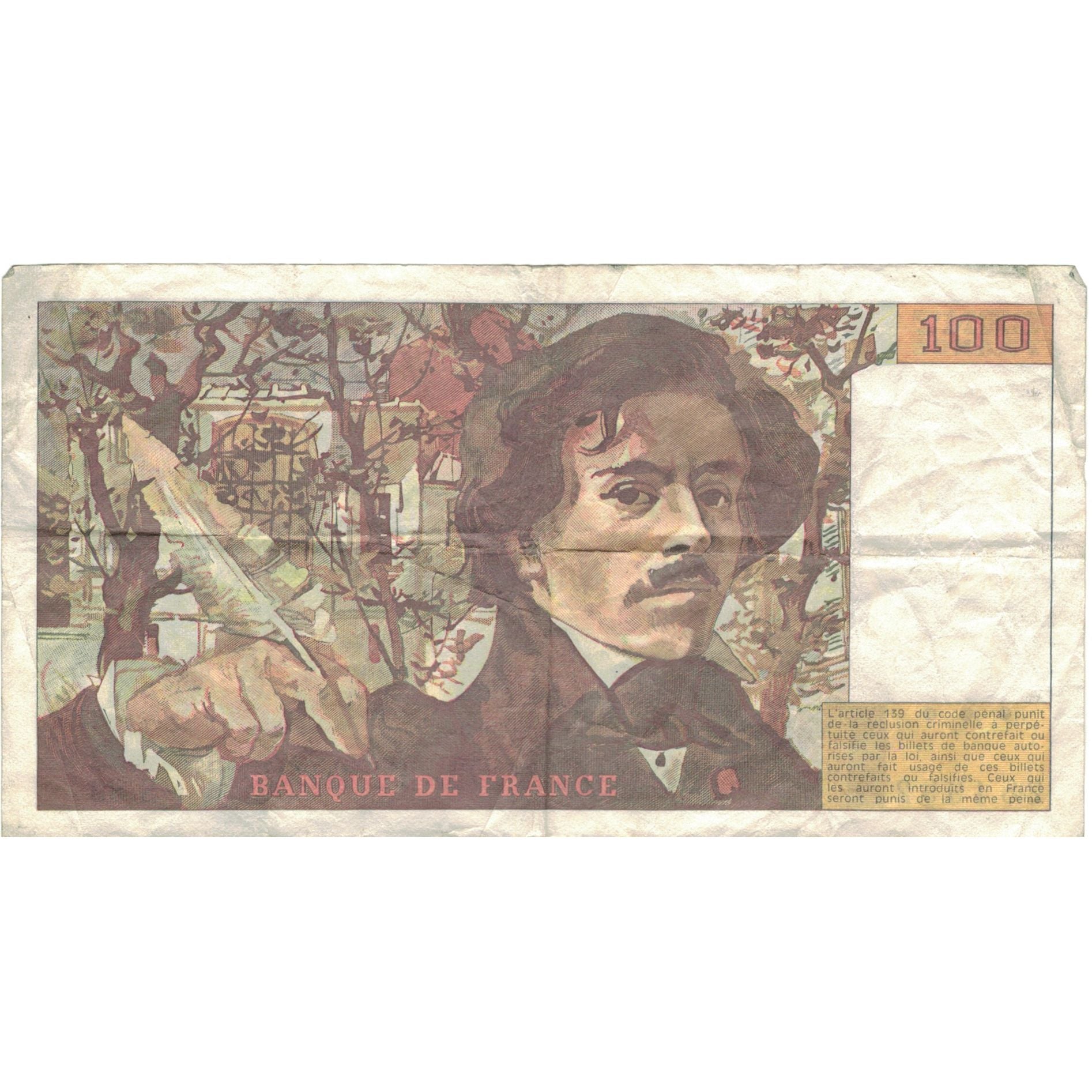 Frankrijk, 100 Francs, Delacroix, 1984, 284992 S.89, TB+, Fayette:69.09, KM:154b