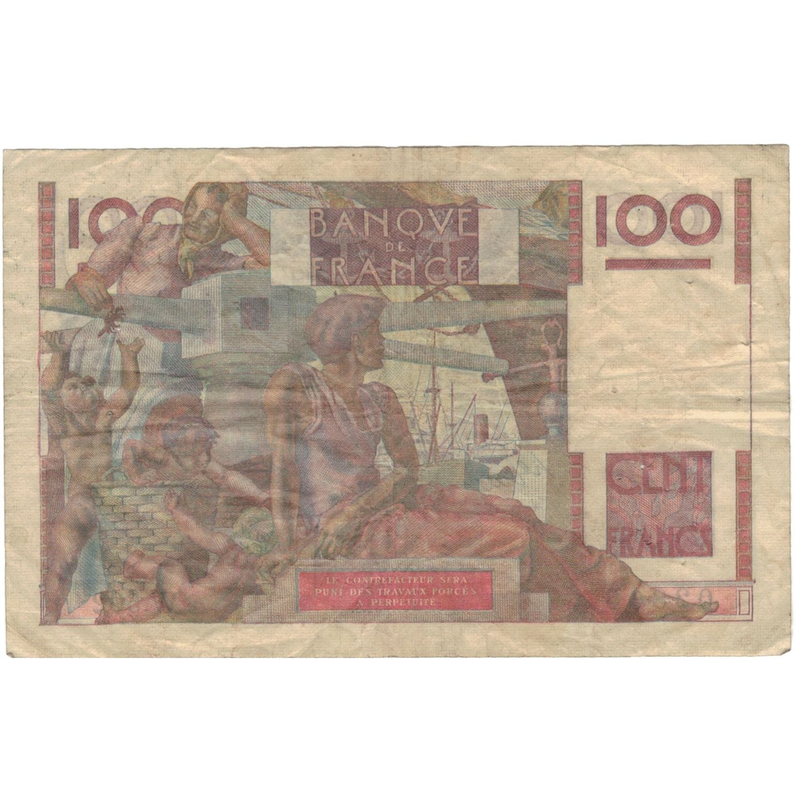 Francja, 100 Francs, Jeune Paysan, 1952, 02865 W.502, VF(20-25), Fayette:28.34