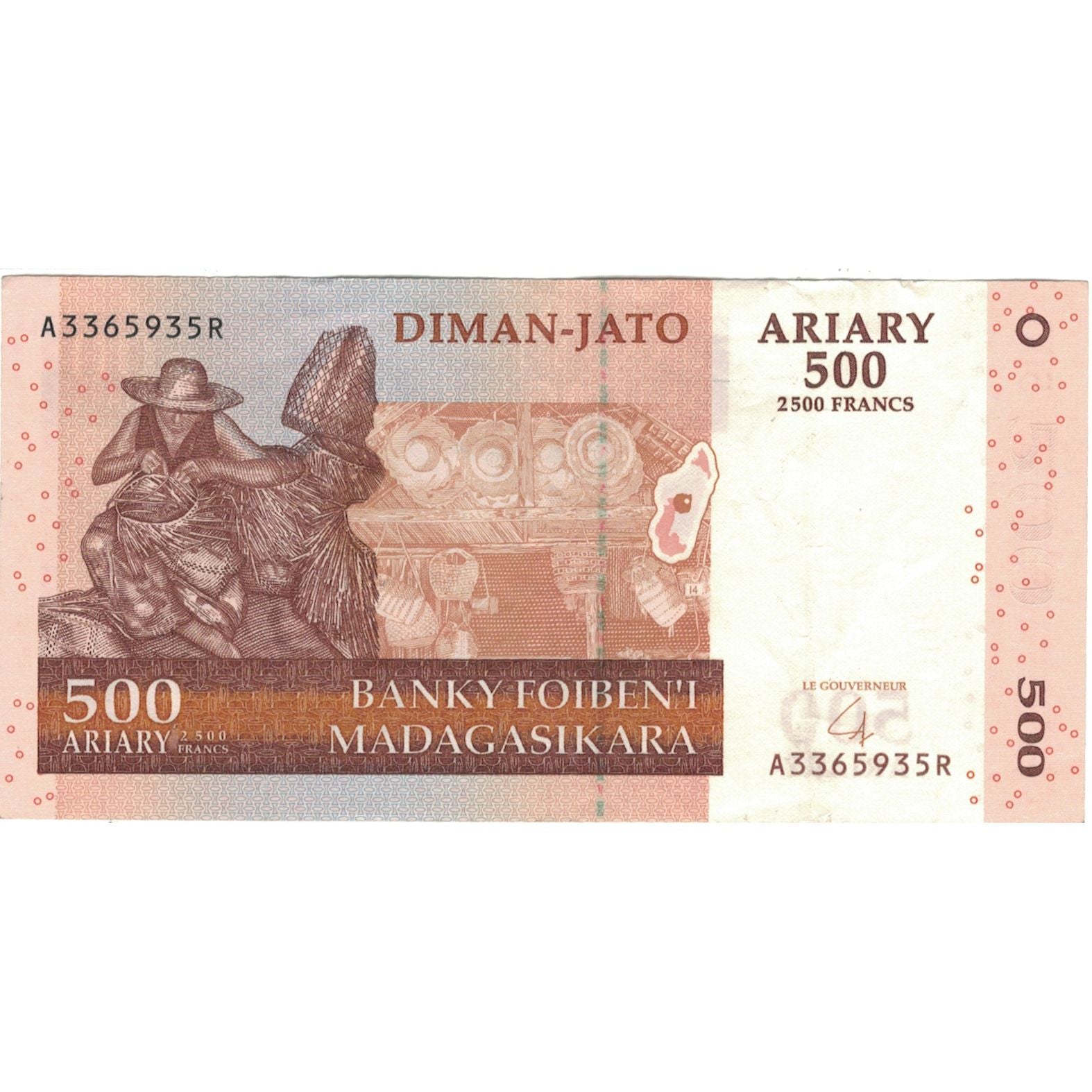 Billet, Madagascar, 500 Ariary, 2004, KM:88a, SPL