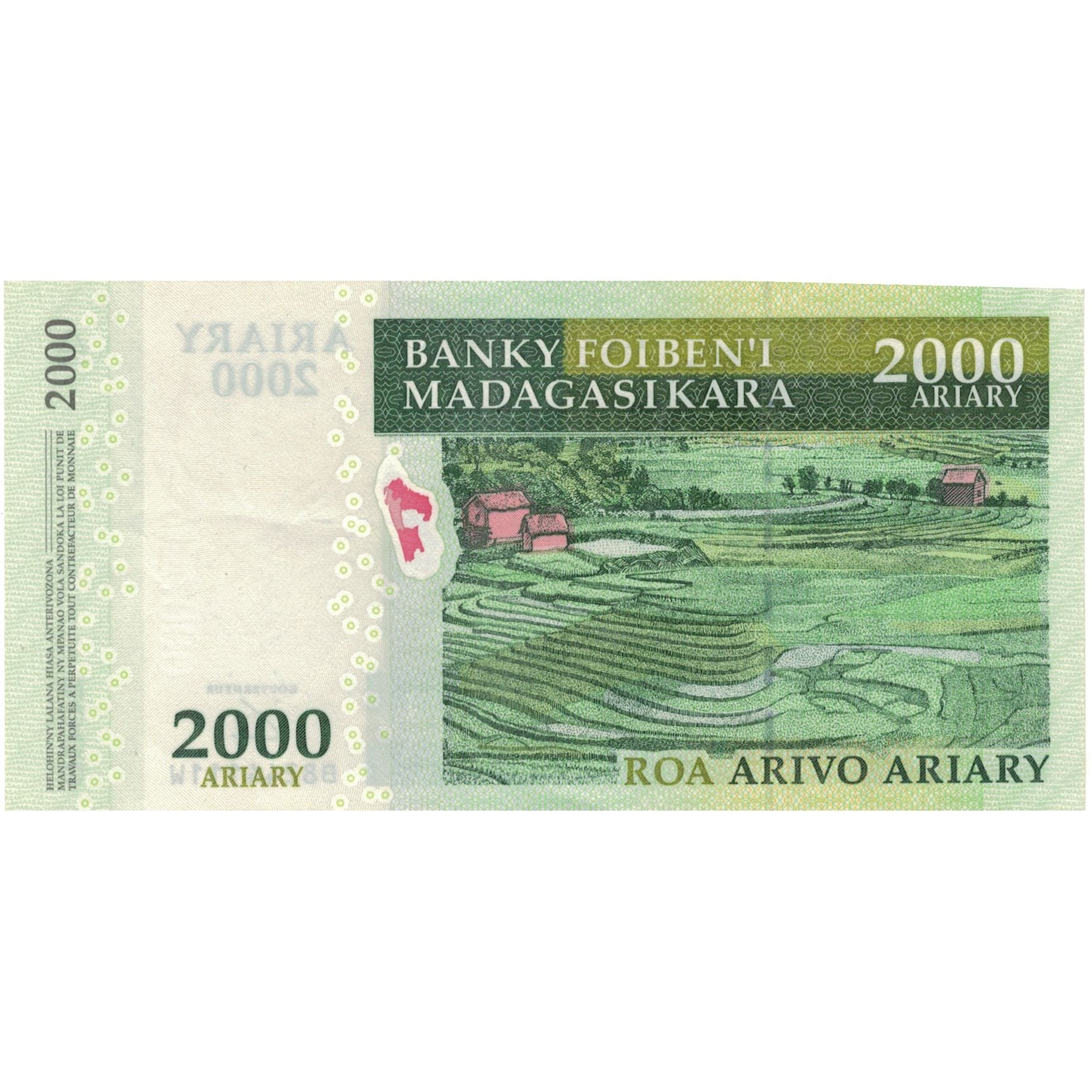 Billet, Madagascar, 2000 Ariary, KM:90b, SPL