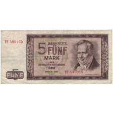 Banknote, Germany - Democratic Republic, 5 Mark, 1964, 1964, KM:22a, EF(40-45)