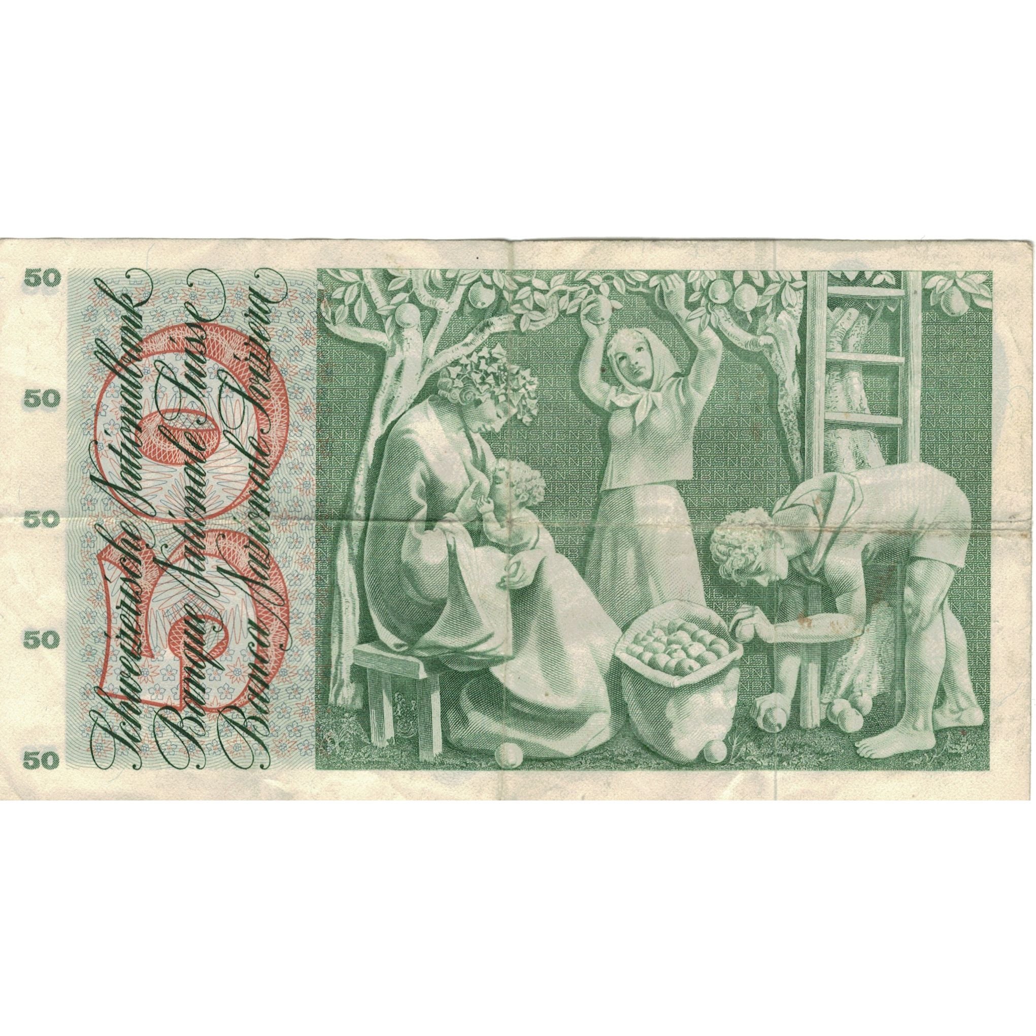 Geldschein, Schweiz, 50 Franken, 1973, 1973-03-07, KM:48m, SS+