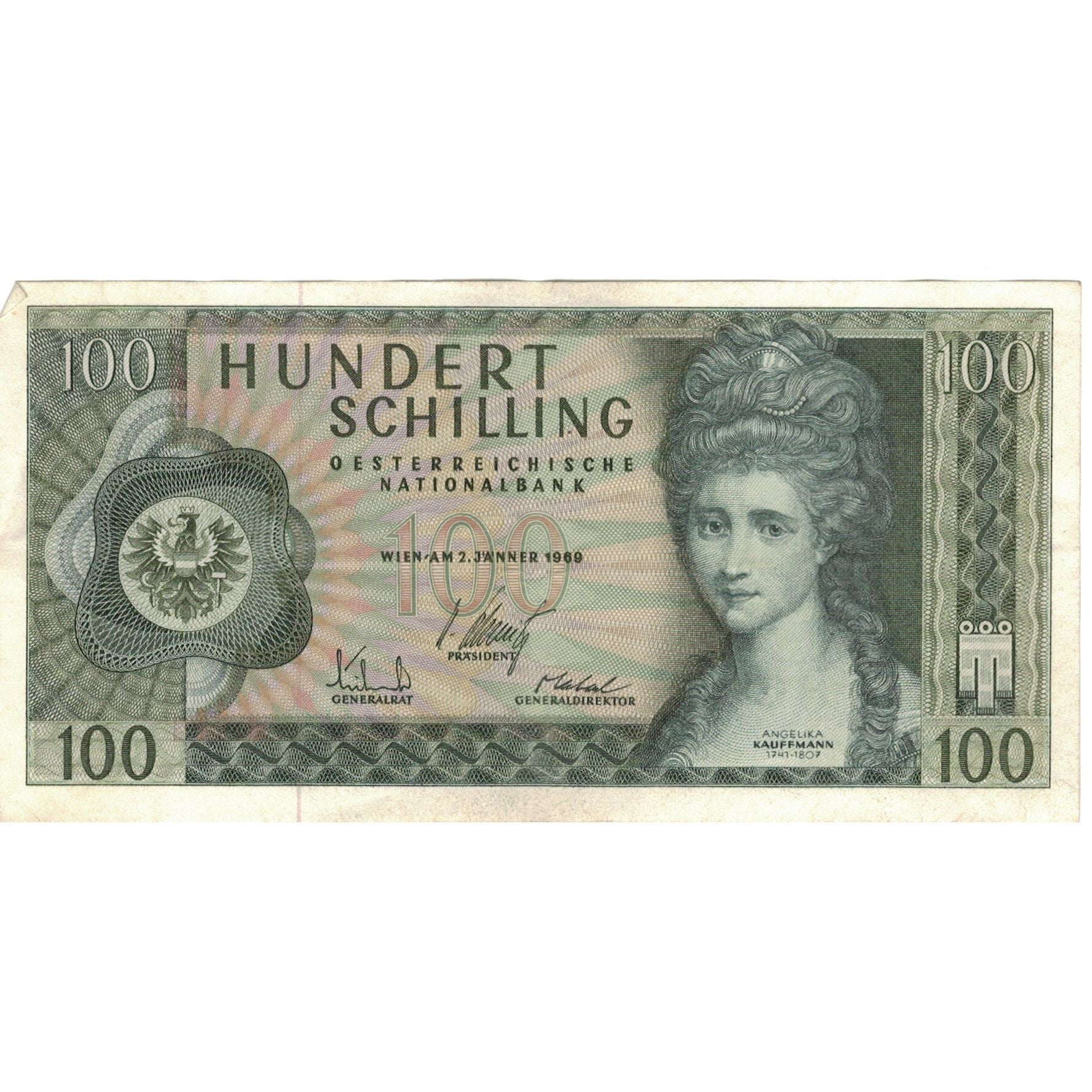 Billete, 100 Schilling, 1969, Austria, 1969-01-02, KM:146a, MBC