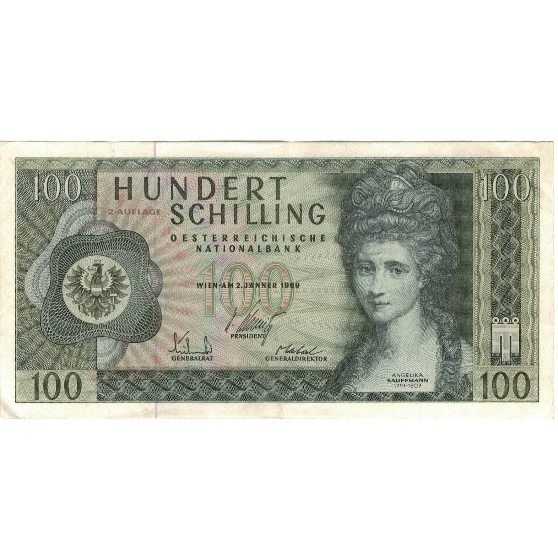 Billete, 100 Schilling, 1969, Austria, 1969-01-02, KM:146a, MBC