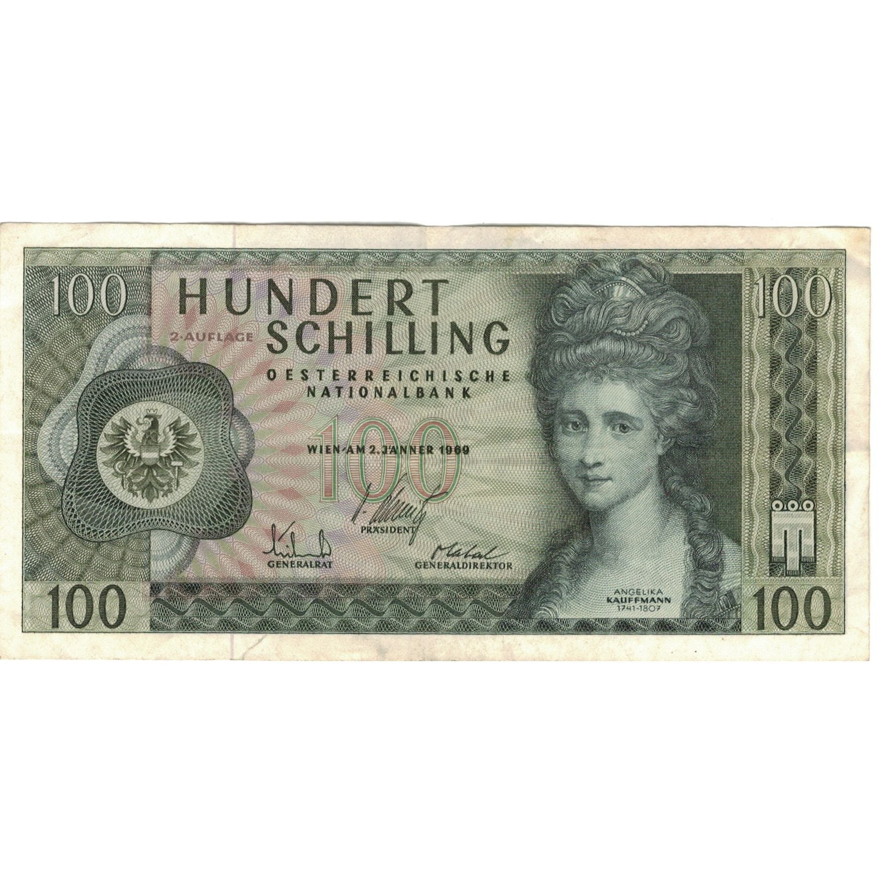 Banknote, Austria, 100 Schilling, 1969, 1969-01-02, KM:146a, VF(30-35)