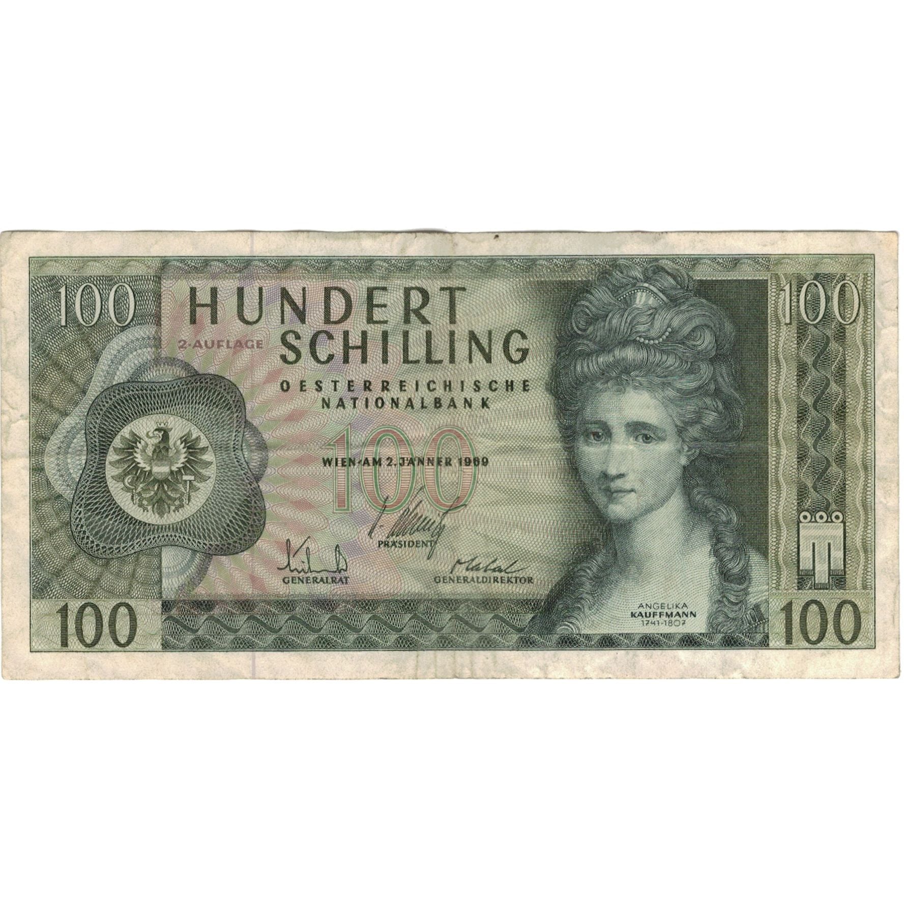 Banknote, Austria, 100 Schilling, 1969, 1969-01-02, KM:146a, VF(30-35)