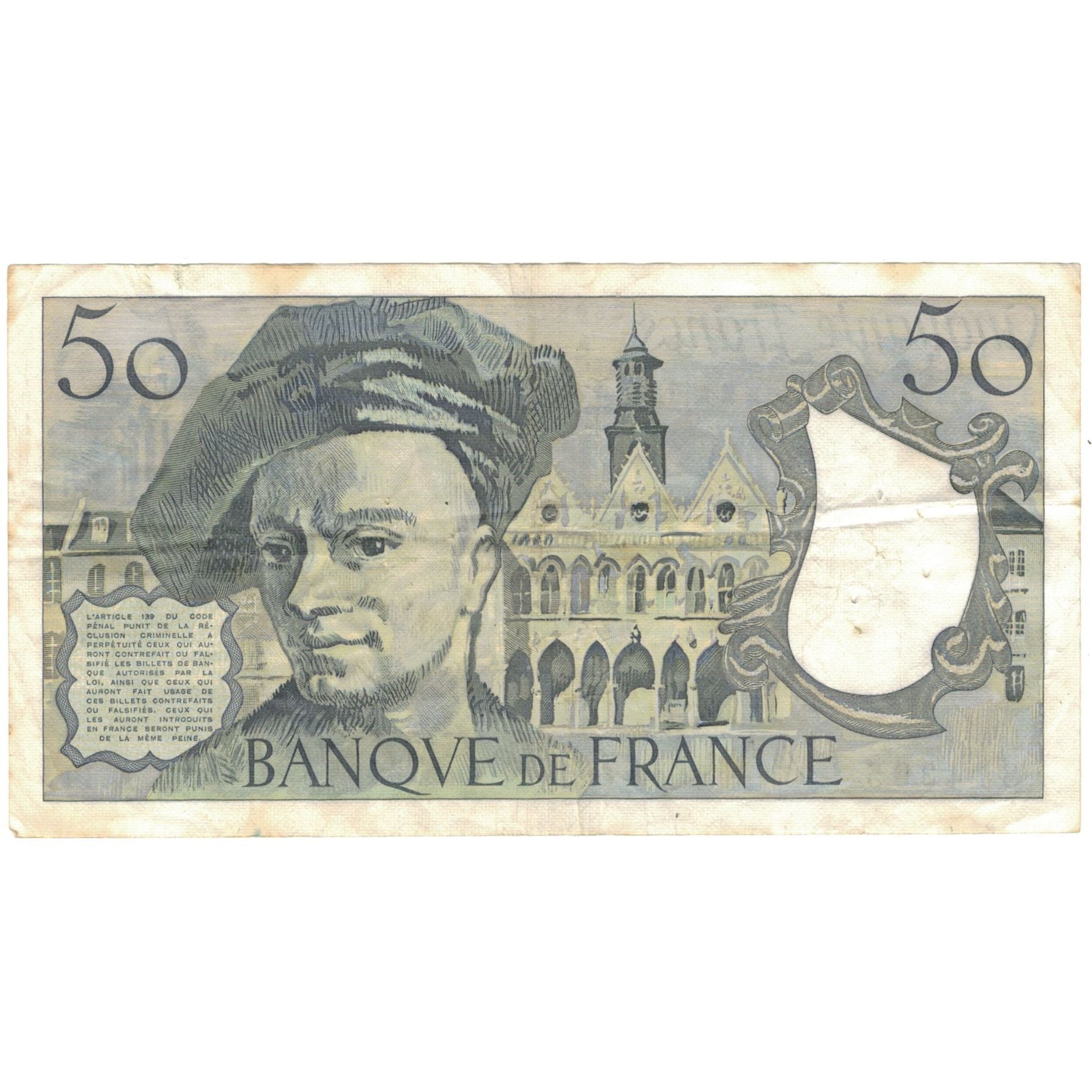 France, 50 Francs, Quentin de La Tour, 1978, 814395 A.11, EF(40-45)