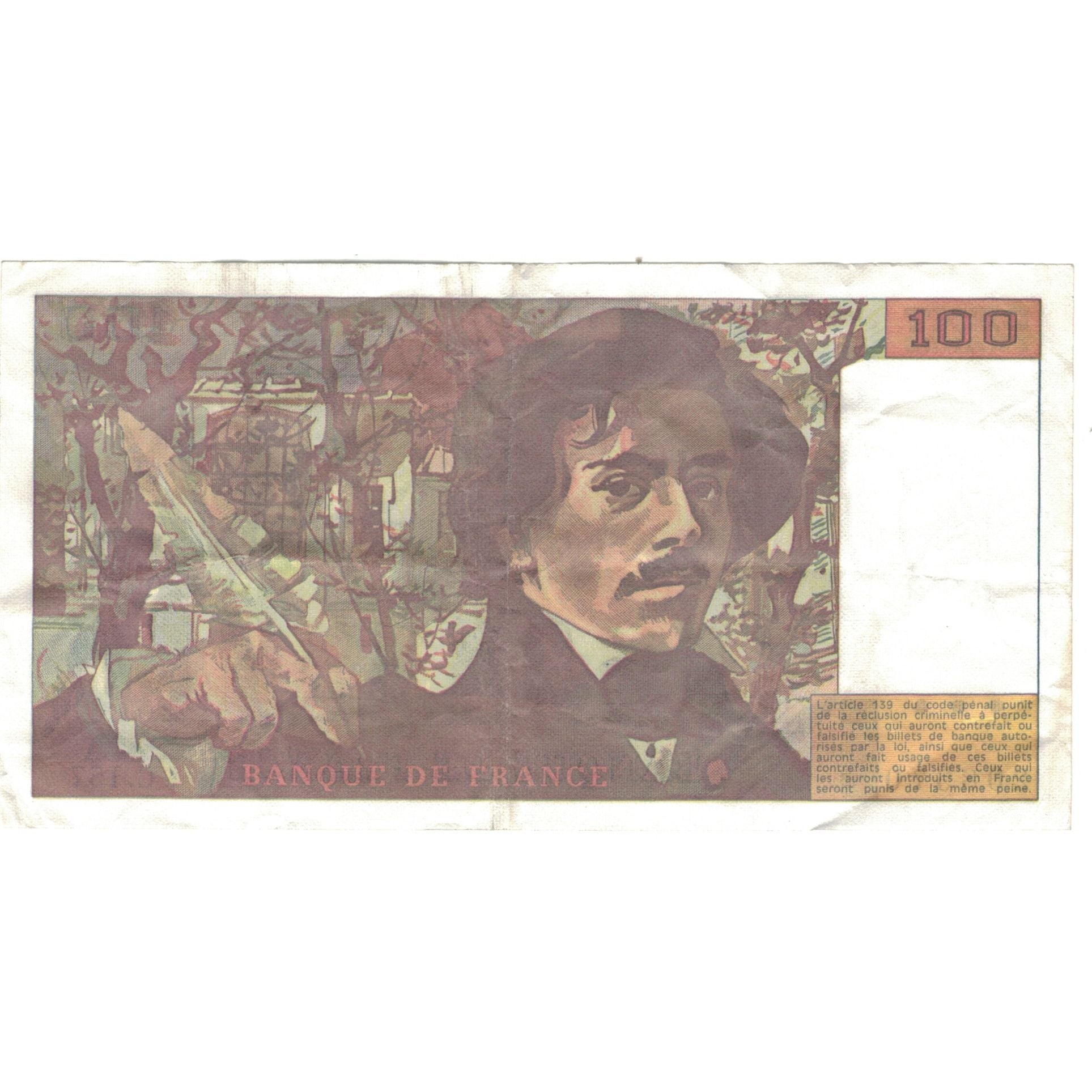 Francia, 100 Francs, Delacroix, 1990, C.157, BB, Fayette:69bis.2b, KM:154e