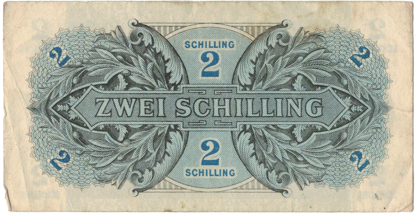 Banconote, Austria, 2 Schilling, 1944, SÉRIE 1944., KM:104a, MB