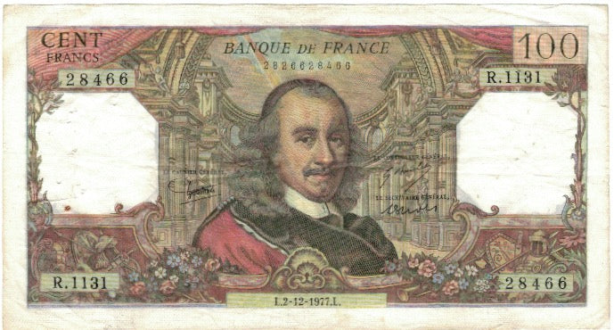 France, 100 Francs, Corneille, 1977, R.1131 28466, TTB, Fayette:65.59, KM:149f