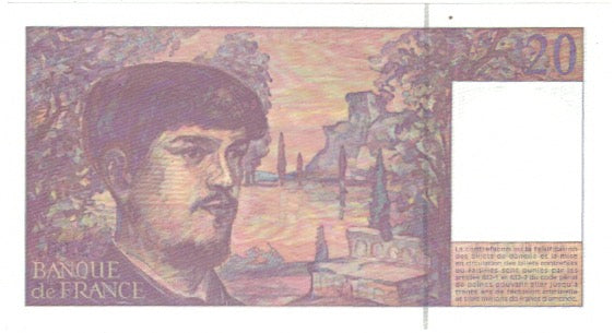 Francia, 20 Francs, Debussy, 1997, S.061, UNC, Fayette:66 ter.2, KM:151i