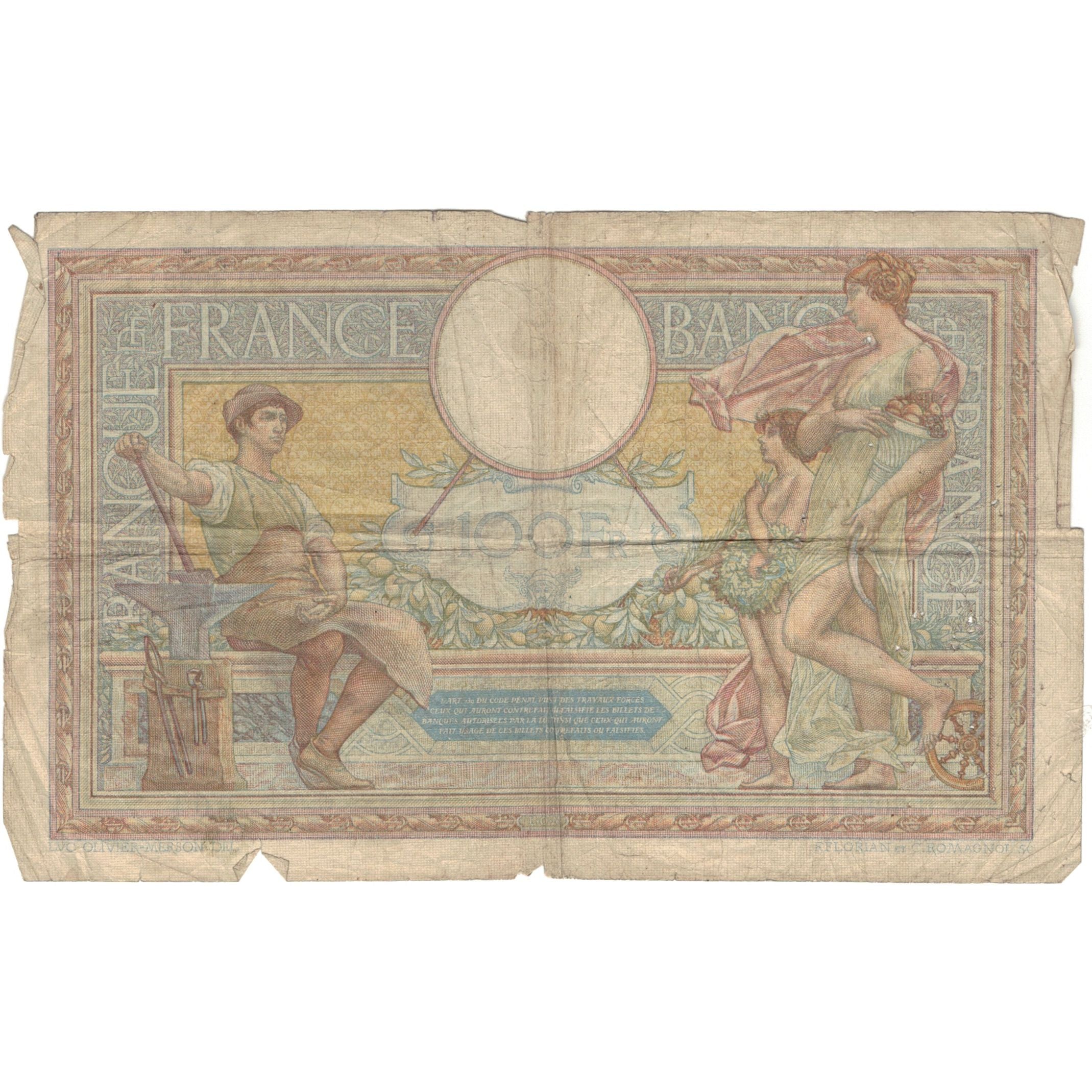 Francia, 100 Francs, 1936, U.50651 804, D+, Fayette:24.15, KM:78b