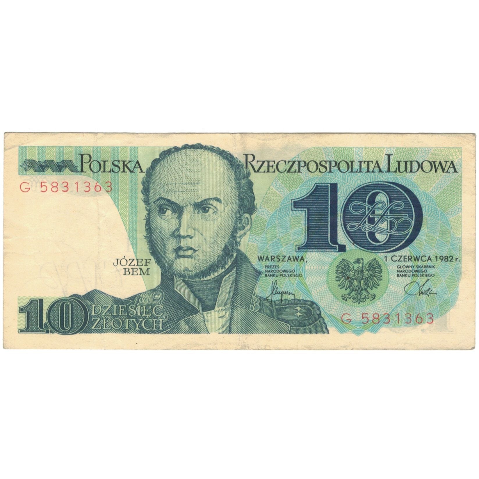 Banconote, Polonia, 10 Zlotych, 1982, 1982-06-01, KM:148a, BB