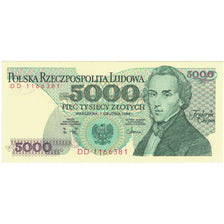 Billet, Pologne, 5000 Zlotych, 1988, 1988-12-01, KM:150c, SPL