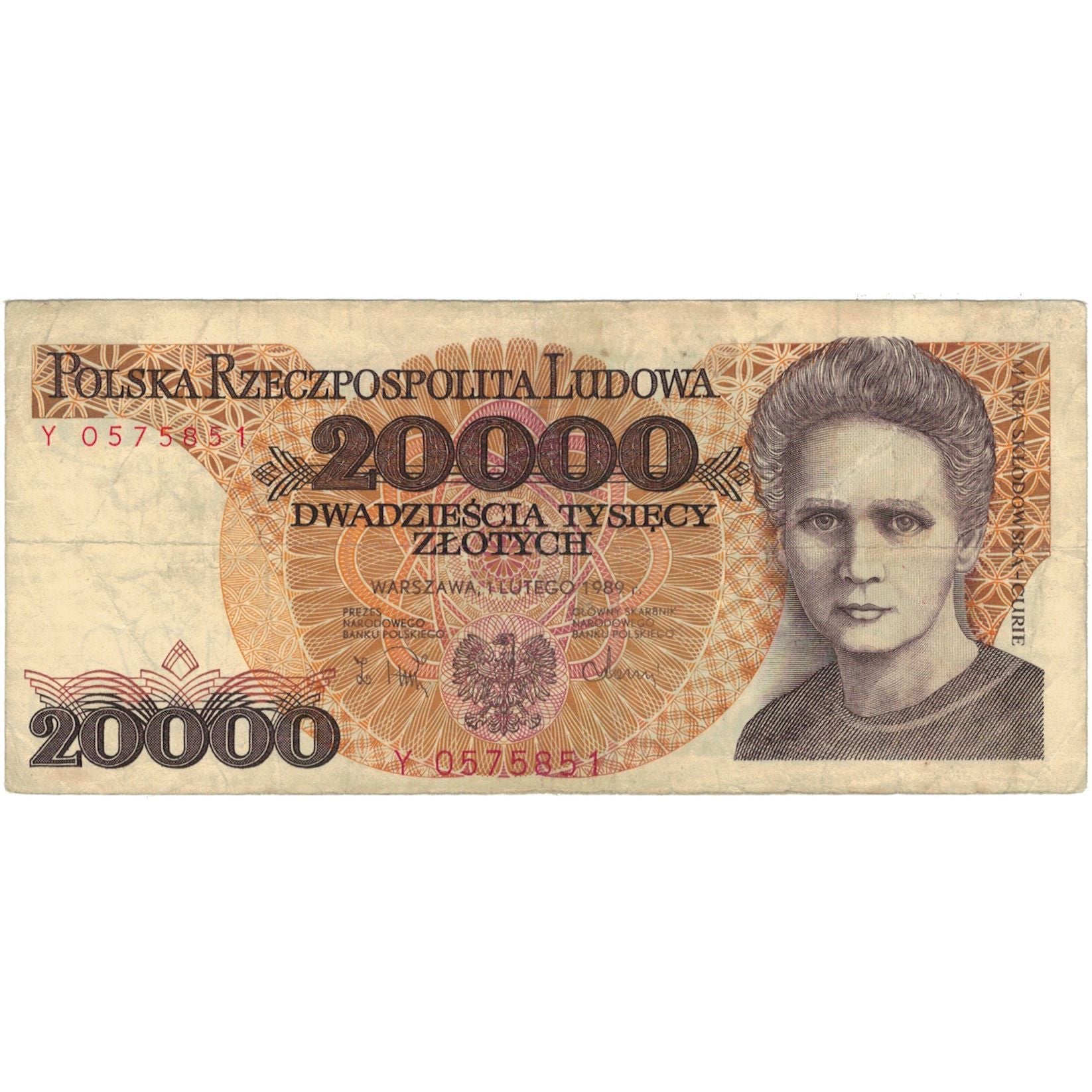 Billet, Pologne, 20,000 Zlotych, 1989, 1989-02-01, KM:152a, TB