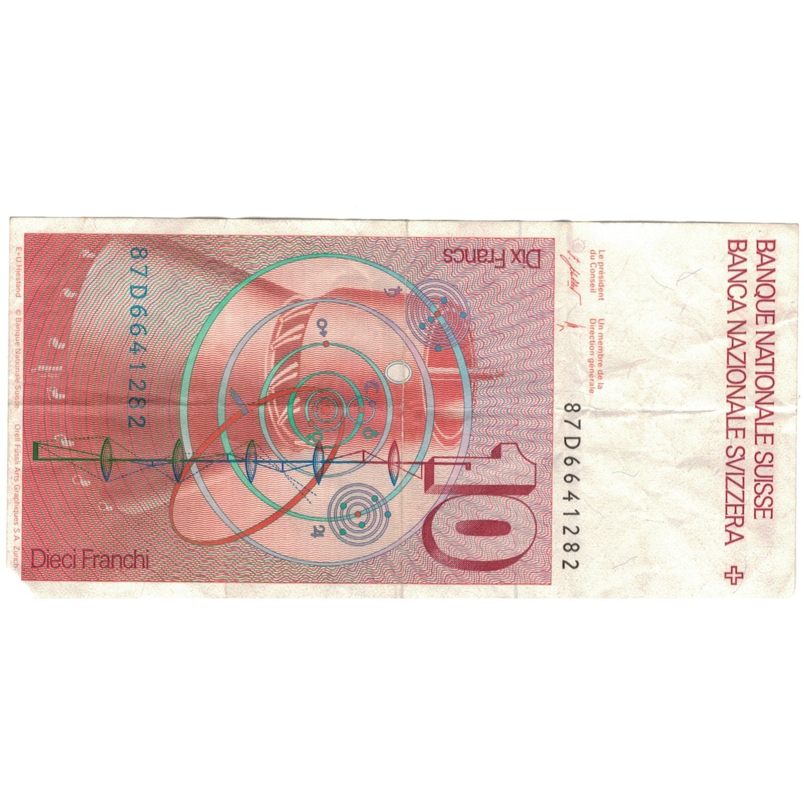 Banconote, Svizzera, 10 Franken, 1987, KM:53g, BB+