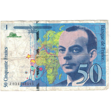 France, 50 Francs, St Exupéry, 1997, J034262595, TB+, Fayette:73.4, KM:157Ad