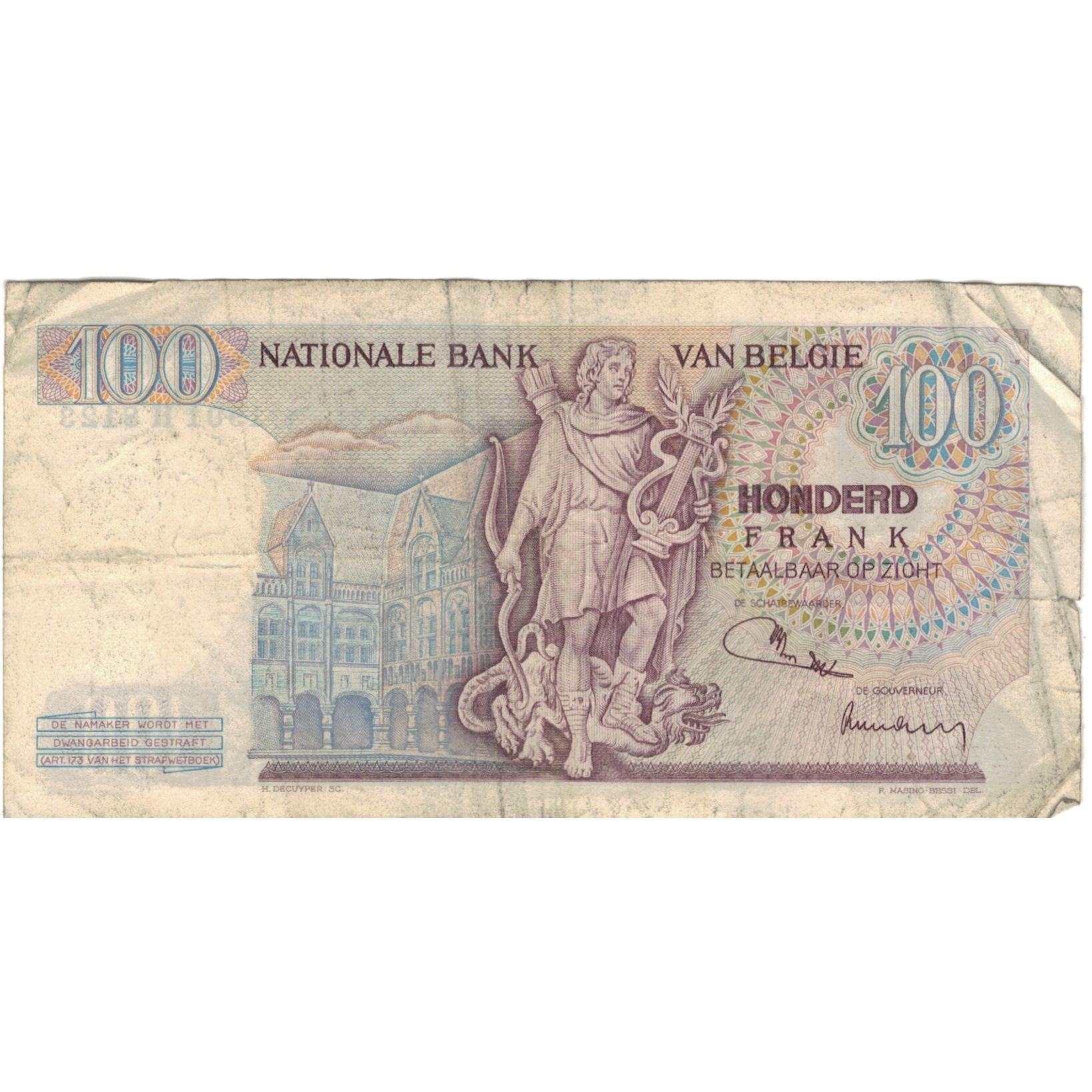 Billet, Belgique, 100 Francs, 1972, 1972-05-30, KM:134a, B