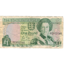 Billet, Jersey, 1 Pound, KM:15a, TB+