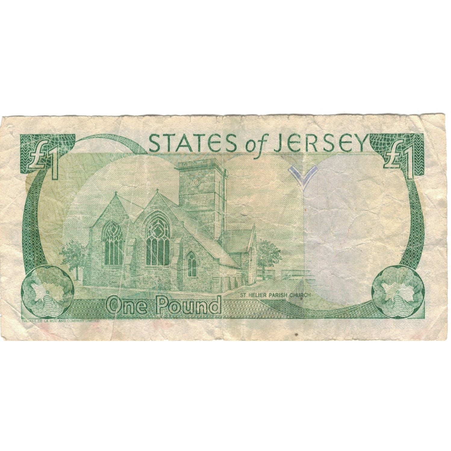 Billet, Jersey, 1 Pound, KM:15a, TB+