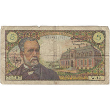 France, 5 Francs, Pasteur, 1966, 71707 W.42, B+, Fayette:61.4, KM:146a