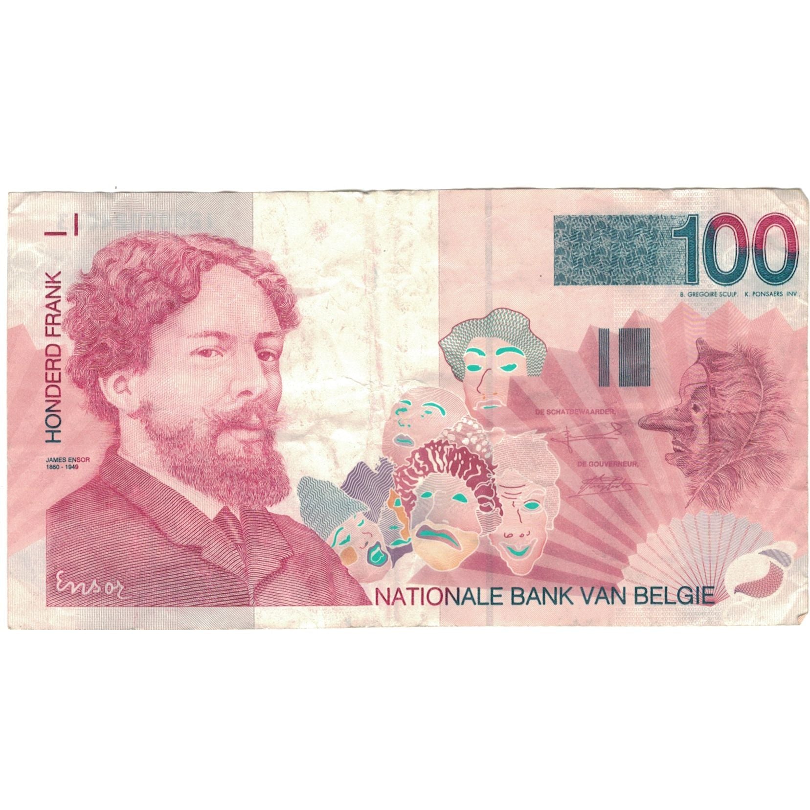 Banknot, Belgia, 100 Francs, KM:147, EF(40-45)