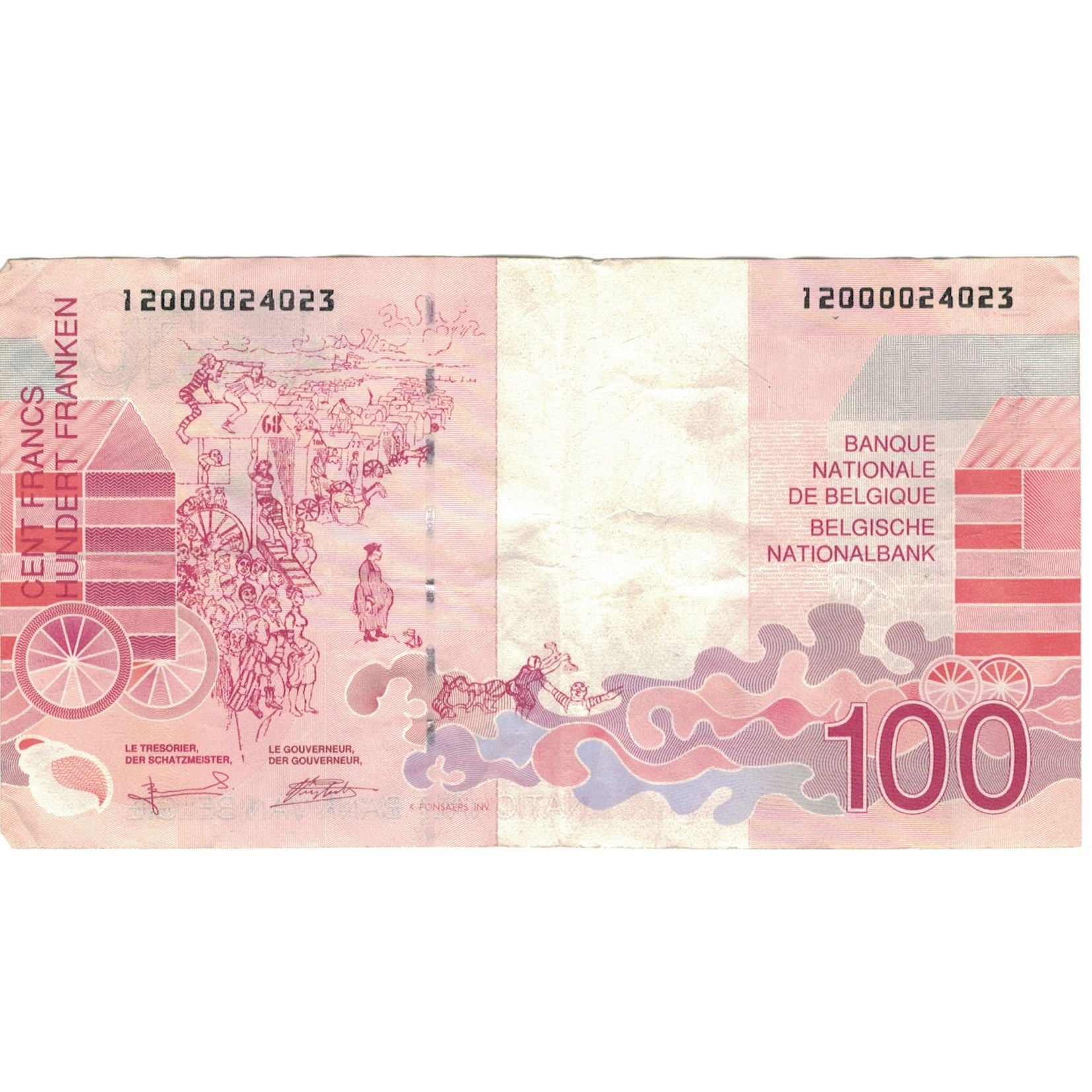 Banknot, Belgia, 100 Francs, KM:147, EF(40-45)