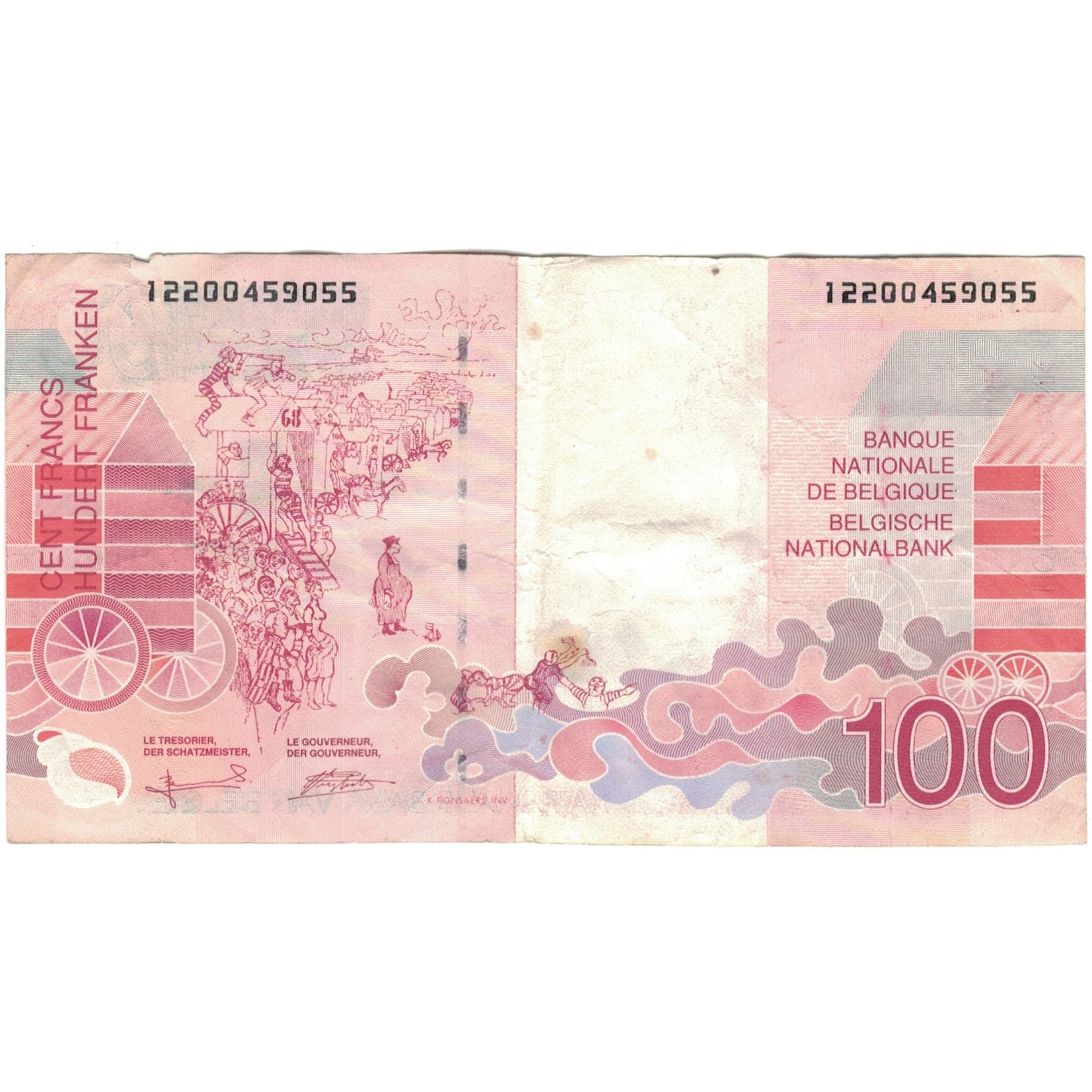 Banconote, Belgio, 100 Francs, KM:147, MB+
