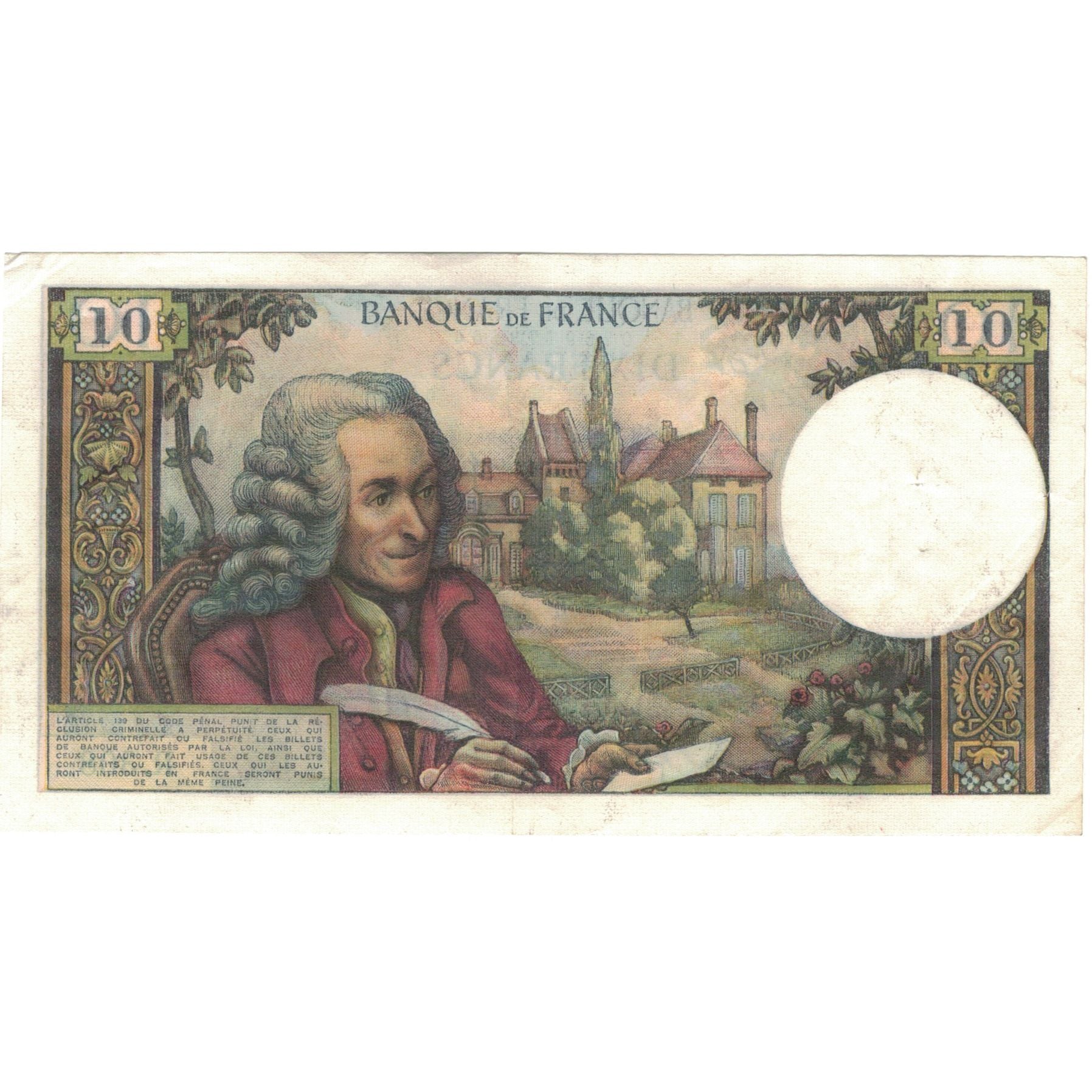 Frankreich, 10 Francs, Voltaire, 1967, R.308, UNZ-, Fayette:62.25, KM:147c
