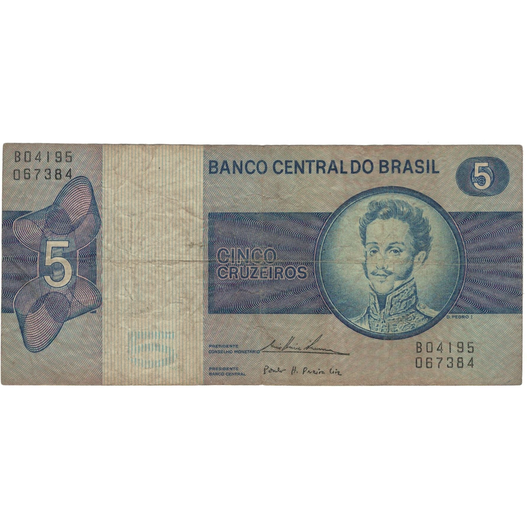Nota, Brasil, 5 Cruzeiros, UNDATED (1970-80), KM:192c, F(12-15)