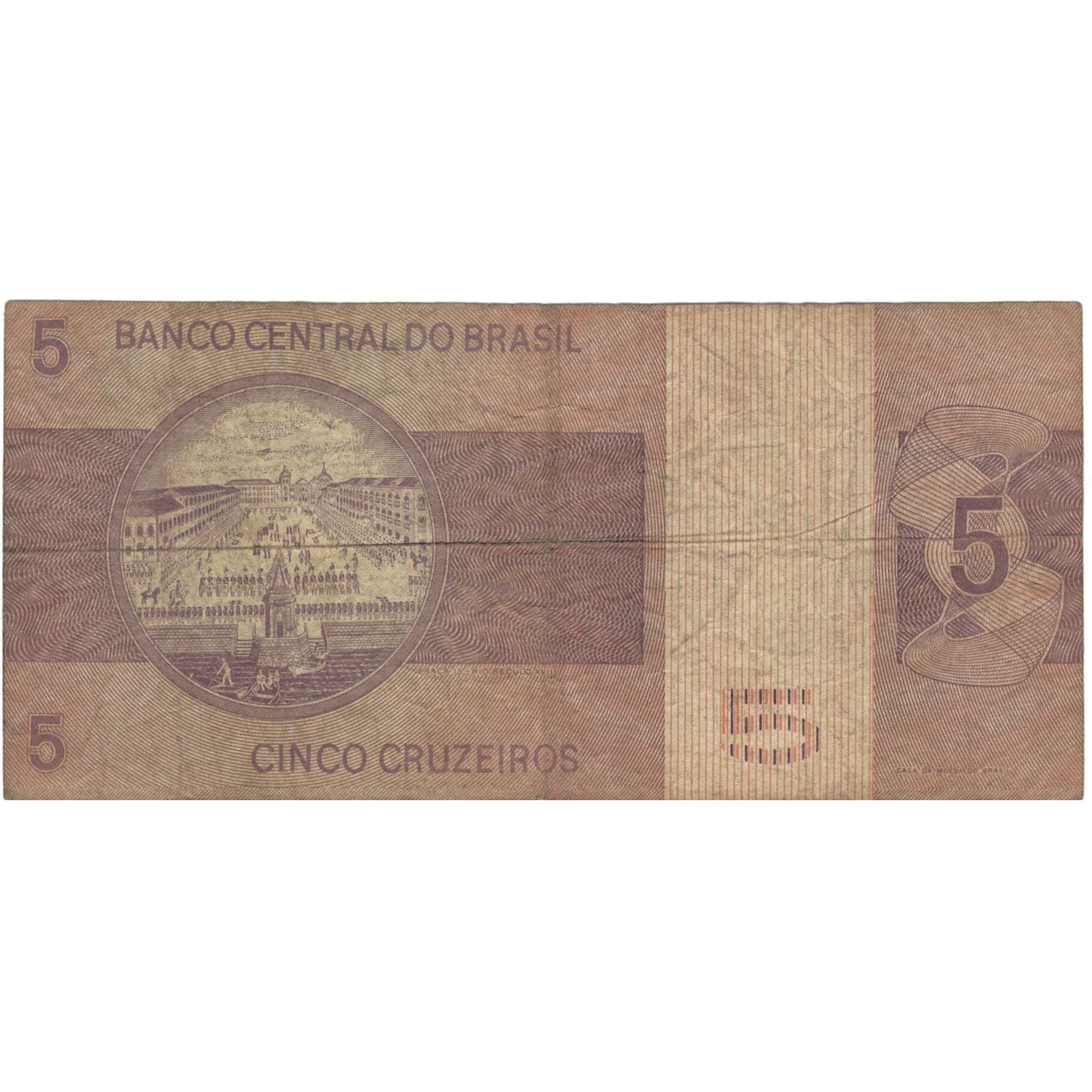 Nota, Brasil, 5 Cruzeiros, UNDATED (1970-80), KM:192c, F(12-15)