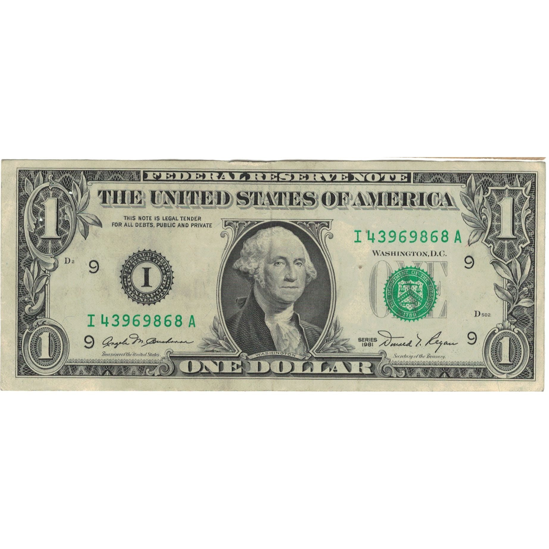 Banknot, USA, One Dollar, 1981, EF(40-45)