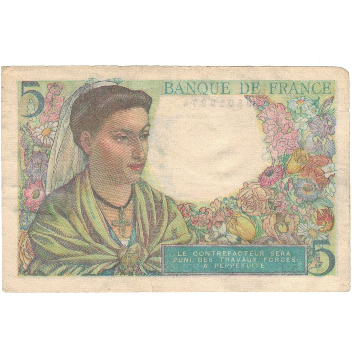 Francia, 5 Francs, Berger, 1947, A.159 19374, MBC, Fayette:05.07, KM:98b