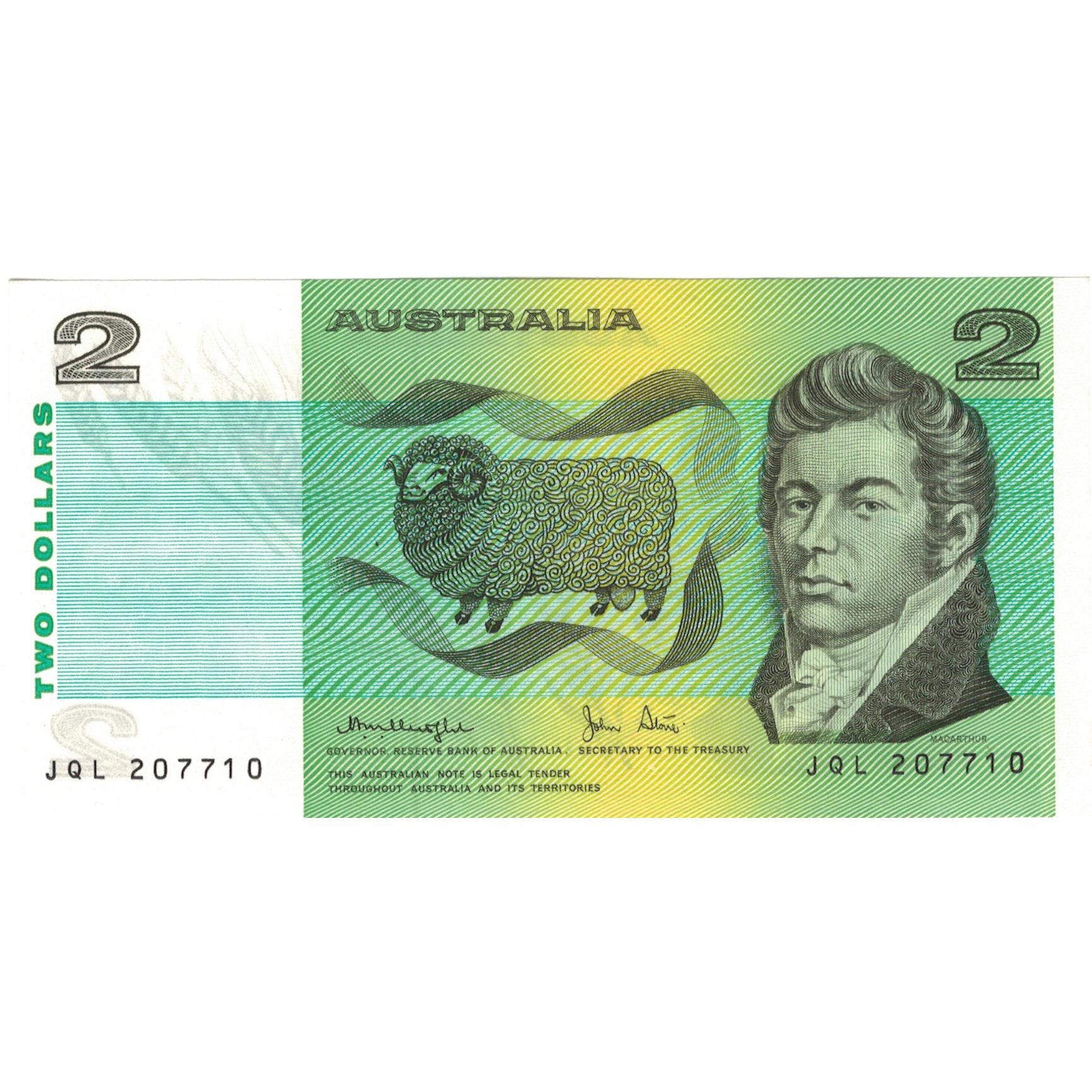 Geldschein, Australien, 2 Dollars, 1972, KM:38d, UNZ