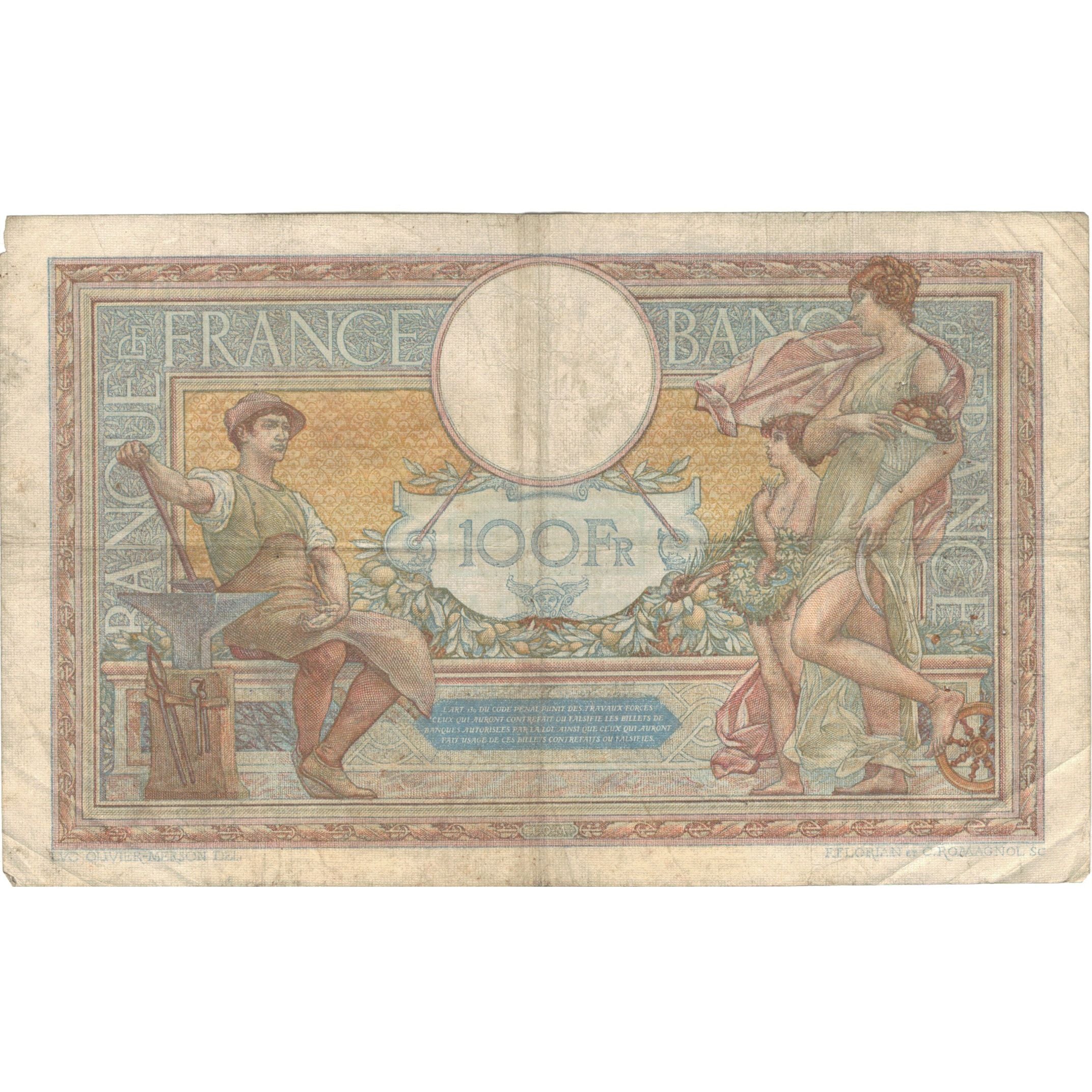 France, 100 Francs, Luc Olivier Merson, 1934, N.43941 872, TB, Fayette:24.15