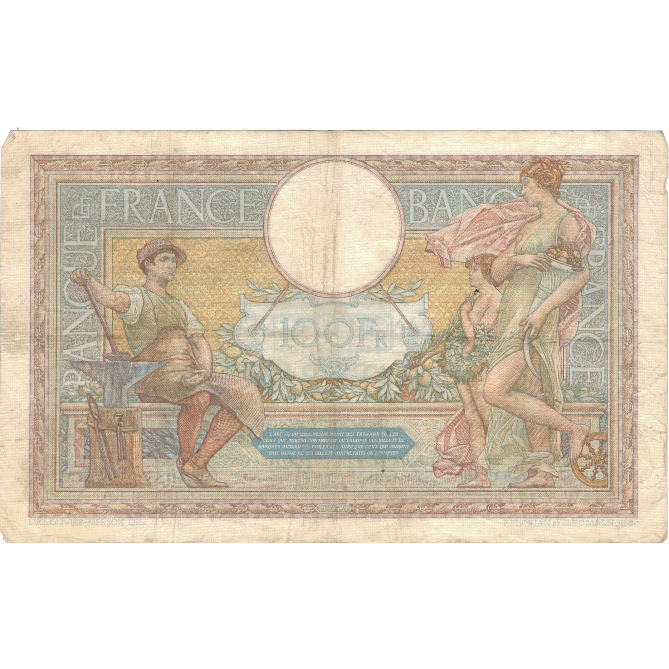 França, 100 Francs, 1936, W.52171 610, VF(30-35), Fayette:24.15, KM:78b