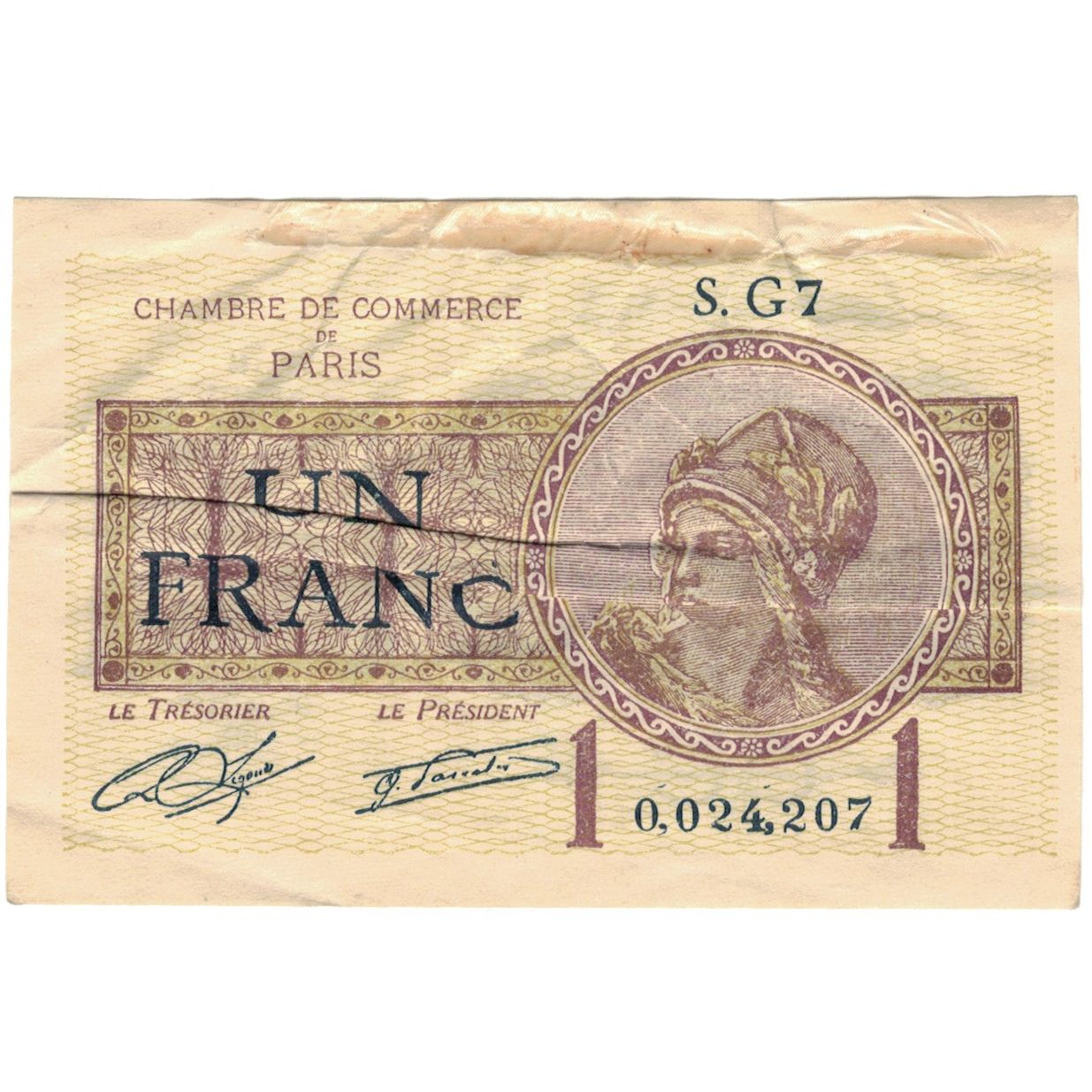 France, Paris, 1 Franc, 1922, EF(40-45)