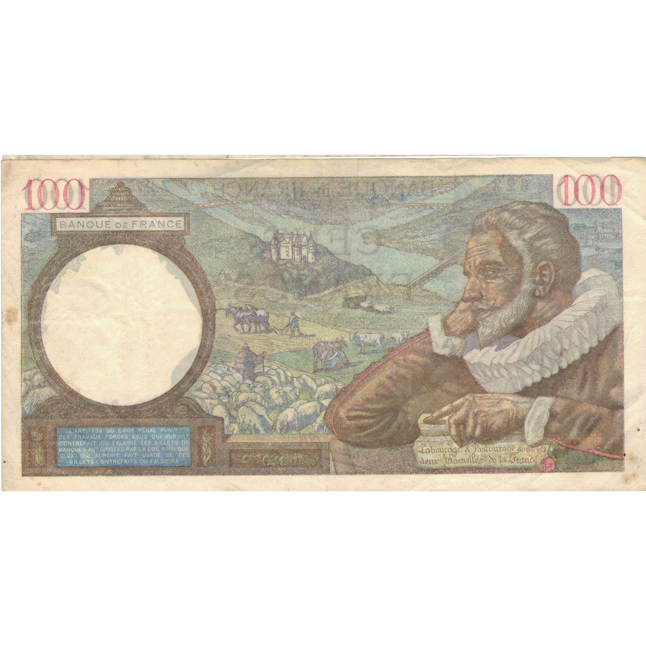 Frankreich, 100 Francs, Sully, 1942, P. Rousseau and R. Favre-Gilly, 1942-01-08