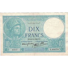 Frankreich, 10 Francs, Minerve, 1940, 087 Y.80078, SS, Fayette:7.21, KM:84