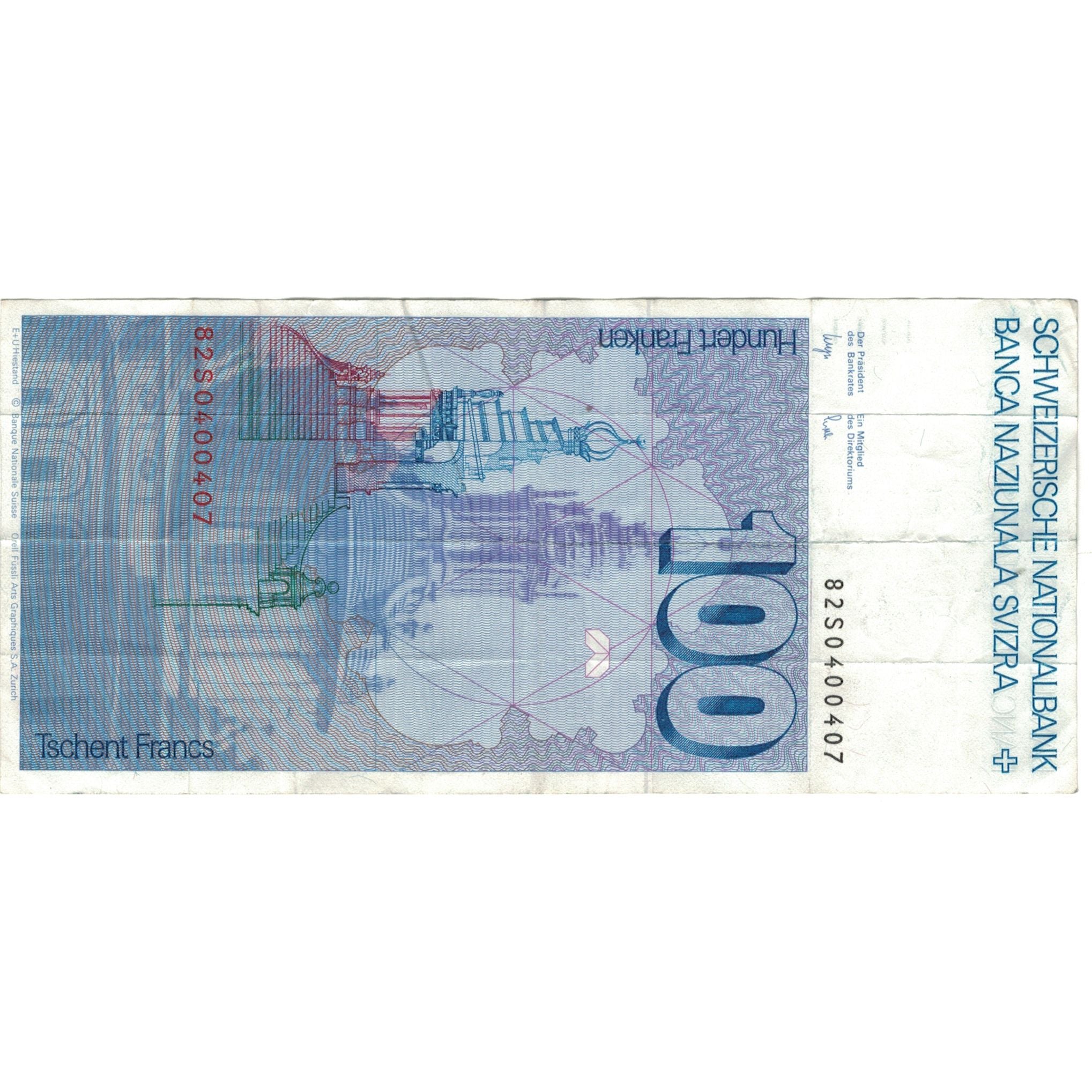 Banknote, Switzerland, 100 Franken, 1982, 1982, KM:57e, EF(40-45)