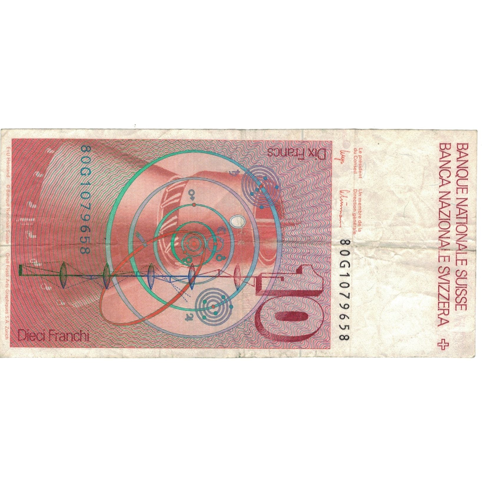Banknote, Switzerland, 10 Franken, 1980, 1980, KM:53b, VF(30-35)