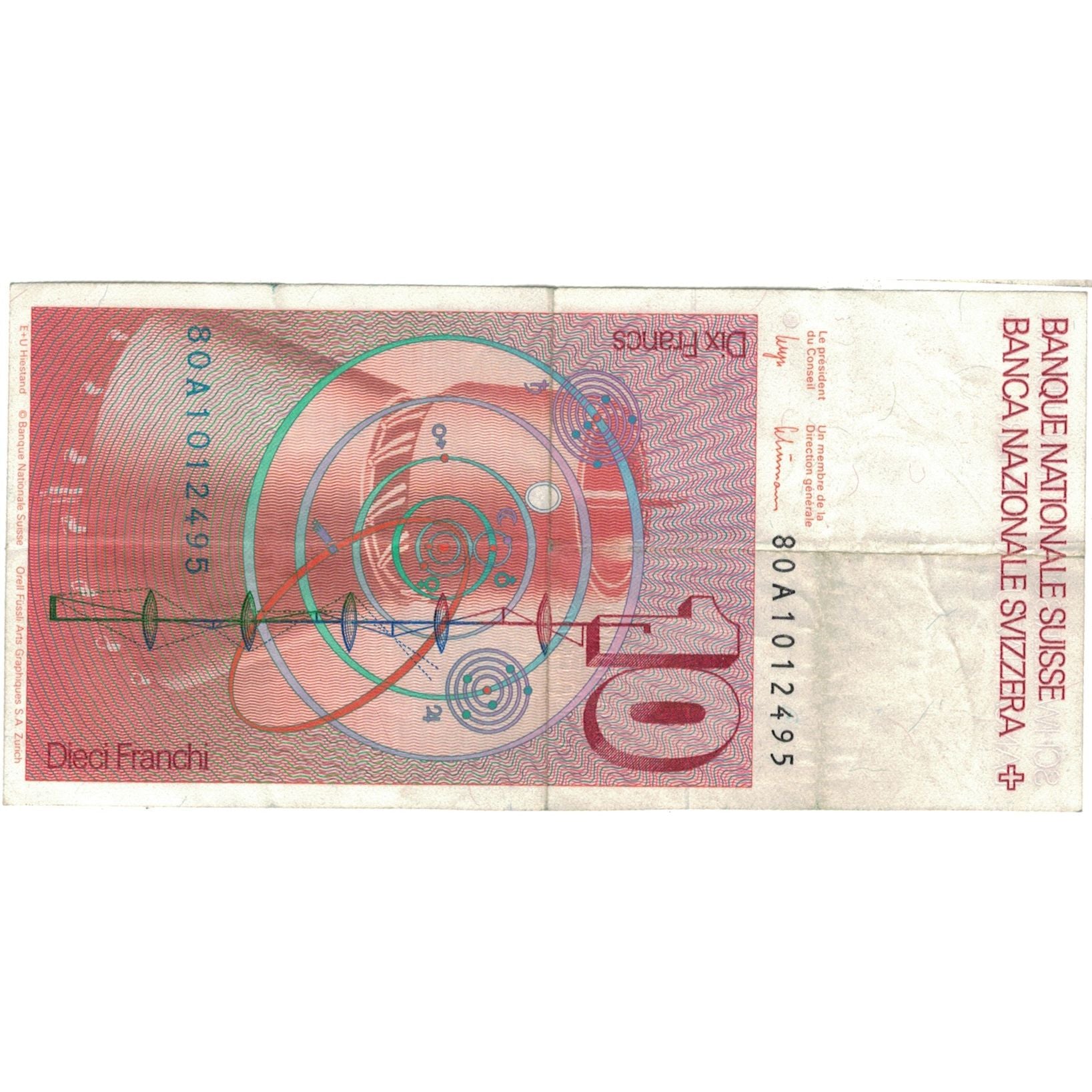 Banknote, Switzerland, 10 Franken, 1980, 1980, KM:53b, EF(40-45)