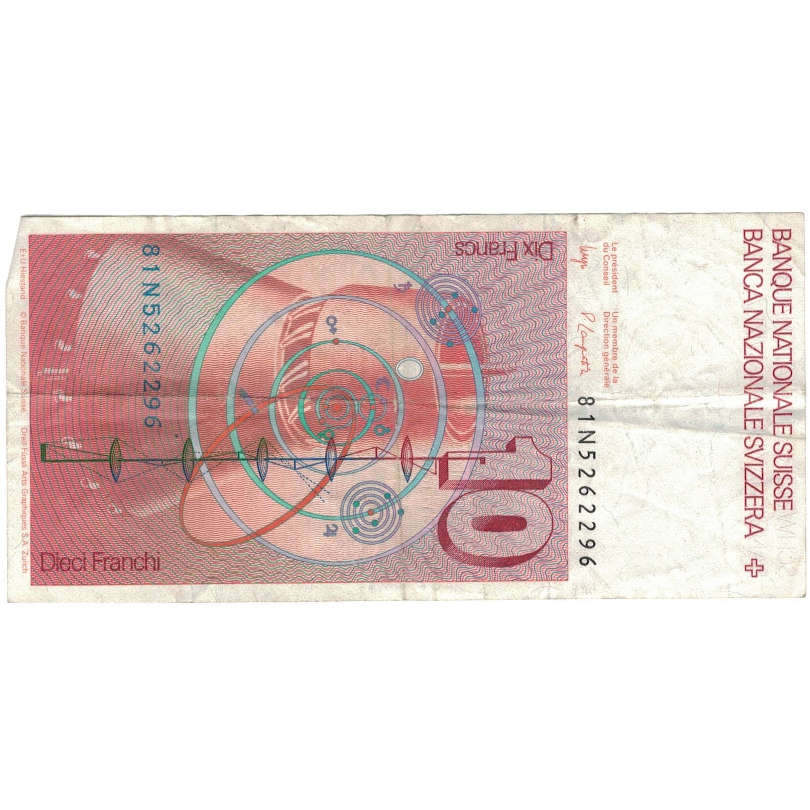 Banknote, Switzerland, 10 Franken, 1981, 1981, KM:53c, EF(40-45)