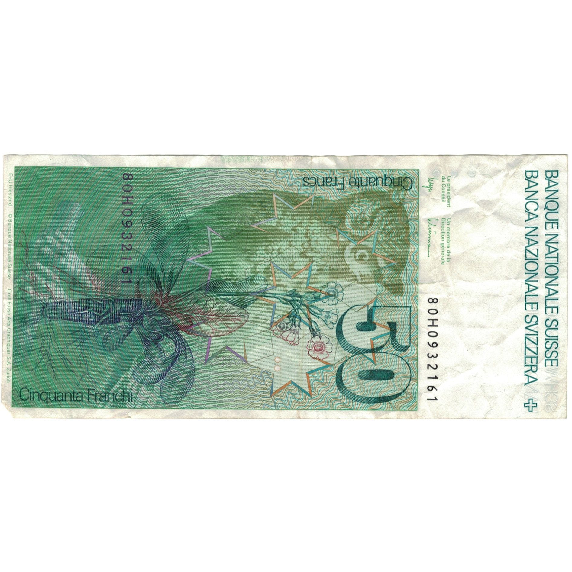 Banknote, Switzerland, 50 Franken, 1980, 1980, KM:56c, VF(30-35)