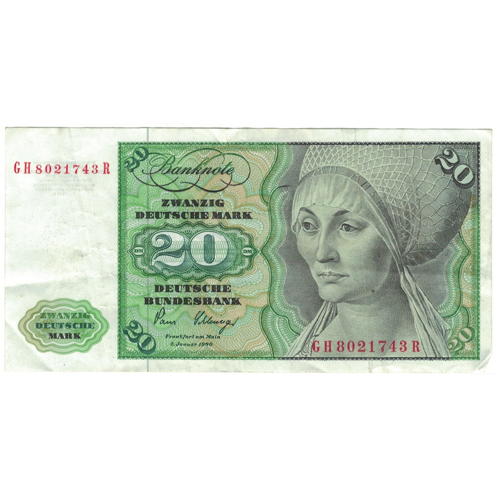 Banknote, GERMANY - FEDERAL REPUBLIC, 20 Deutsche Mark, 1980, 1980-01-02