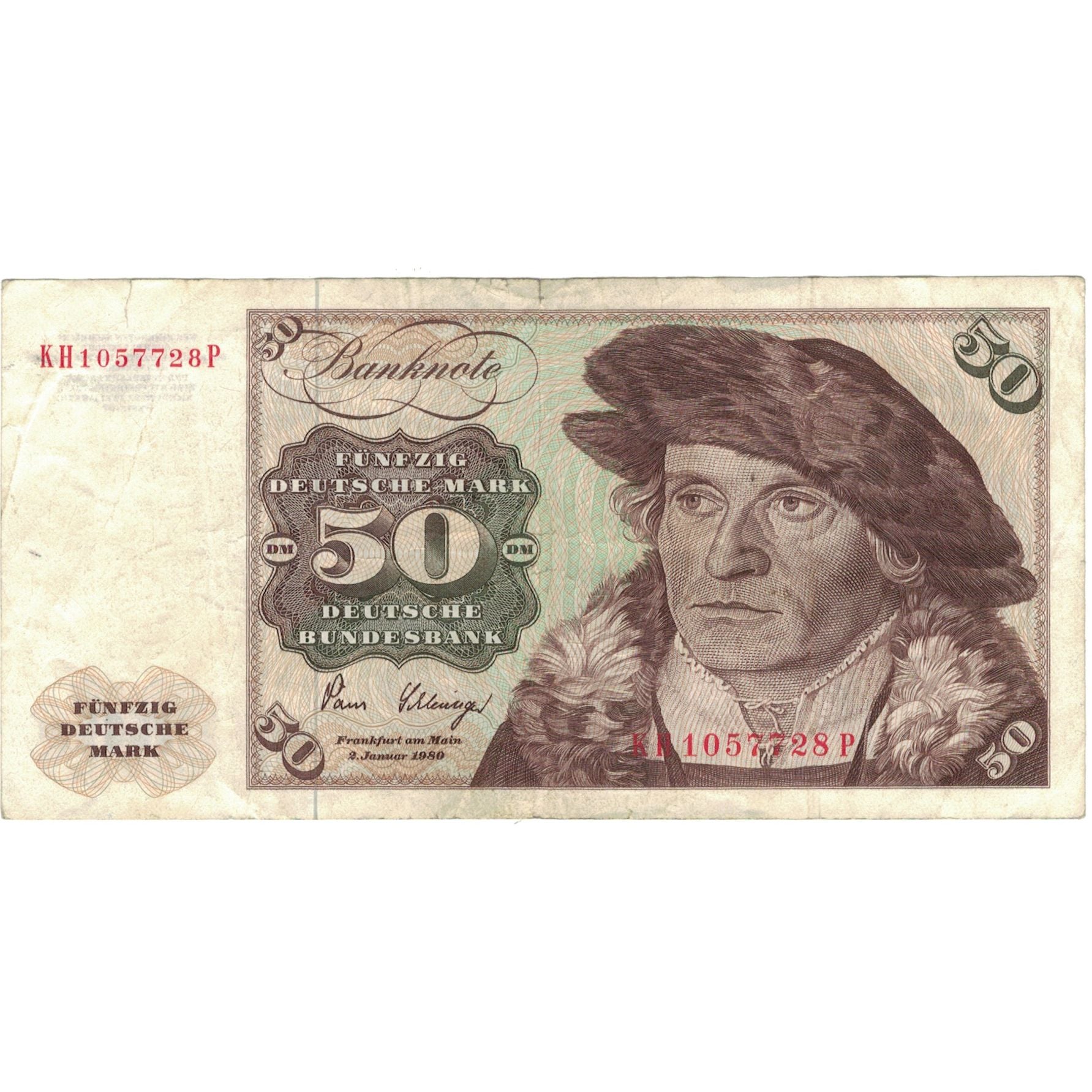 Banknot, Niemcy - RFN, 50 Deutsche Mark, 1980, 1980-01-02, KM:33c, VF(30-35)