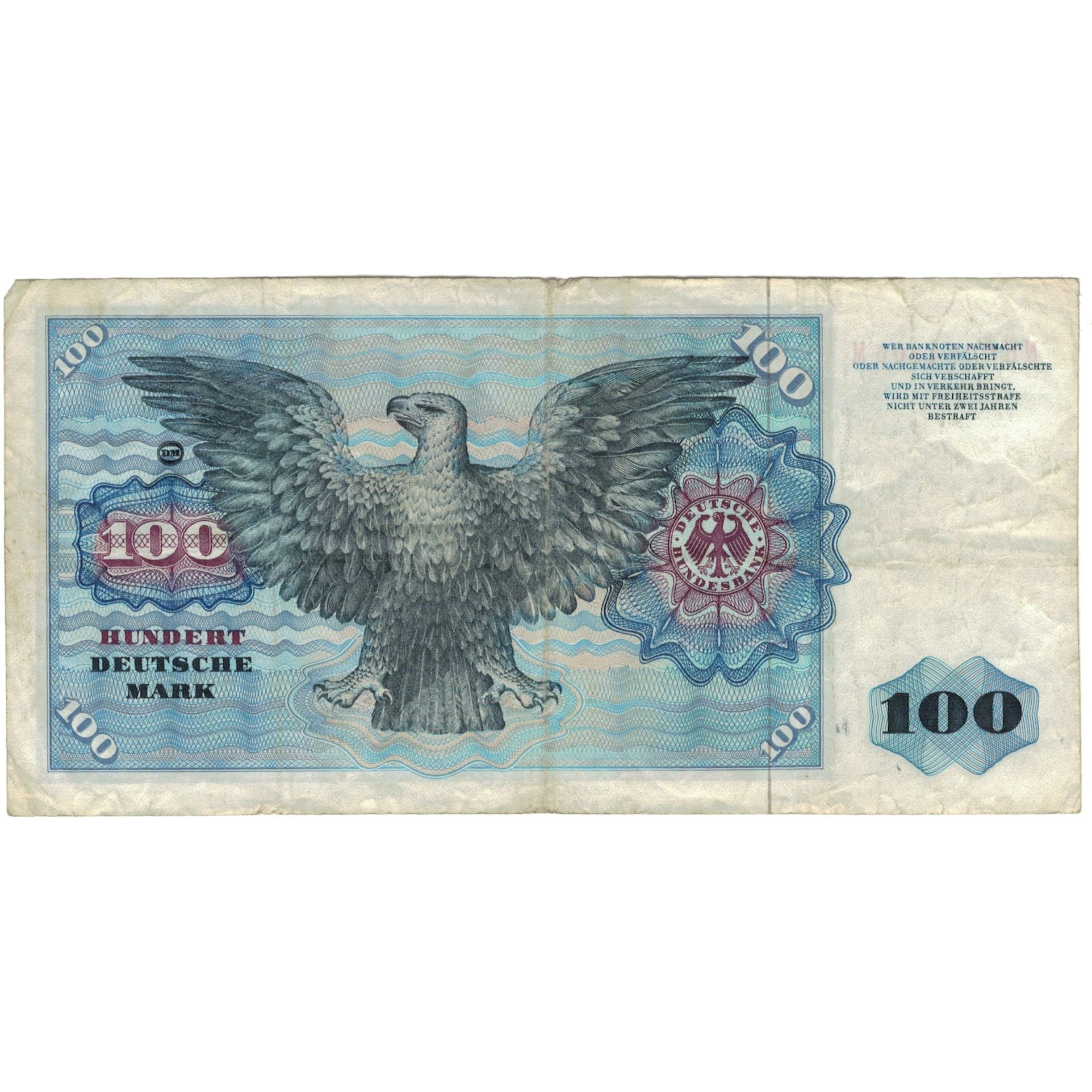 Banknot, Niemcy - RFN, 100 Deutsche Mark, 1980, 1980-01-02, KM:34c, VF(30-35)