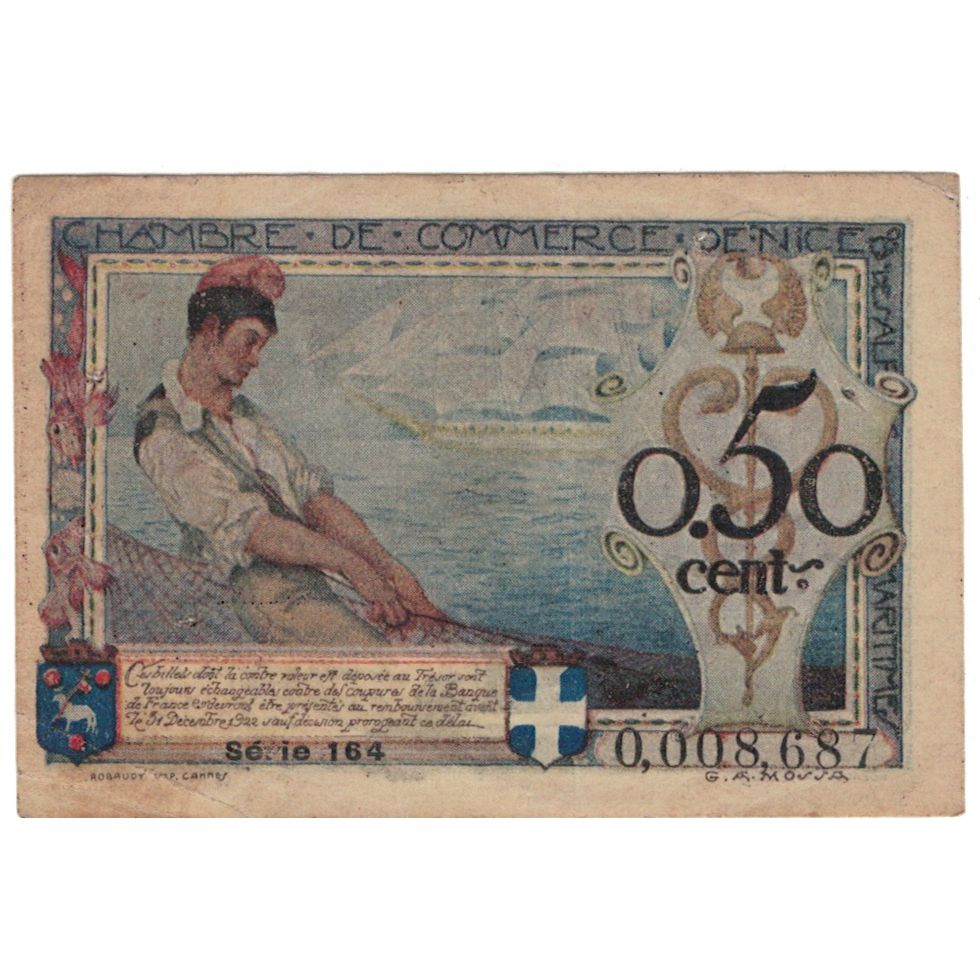France, Nice, 50 Centimes, 1920, EF(40-45), Pirot:91-9