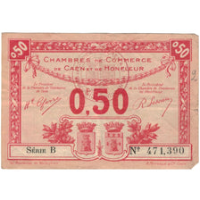 France, Caen et Honfleur, 50 Centimes, 1915-1920, VF(20-25), Pirot:34-12